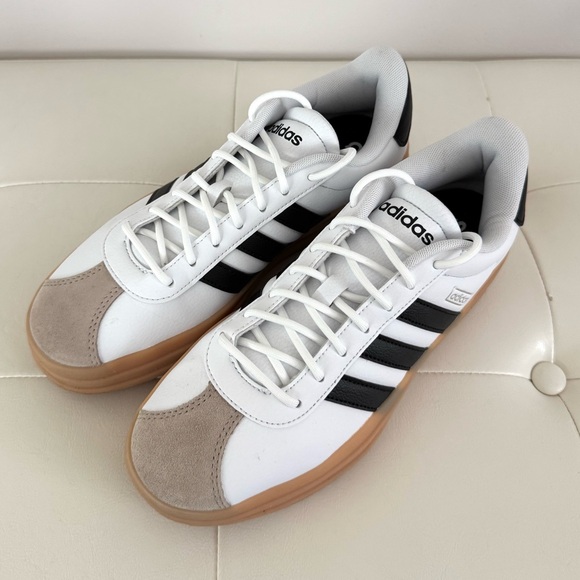 adidas Shoes - Adidas VL Court Bold White and Black Sneakers